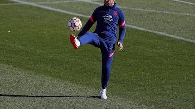 Atletico Madrid coach Diego Simeone during training. Reuters