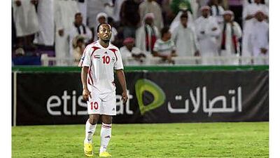 Ismail Matar, the UAE striker, looks dejected after another defeat in the final Asian qualifying stage for the 2010 World Cup. The national team lost seven of their eight games and finished bottom of the five-team group.