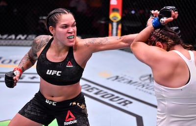 Amanda Nunes punches Felicia Spencer at UFC 250. USA TODAY Sports