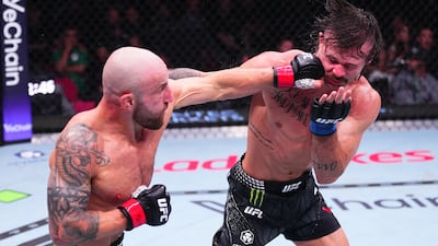 Alexander Volkanovski, left, will fight in Abu Dhabi for a third time. Jeff Bottari/Zuffa LLC