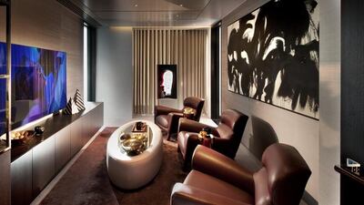 The Heron penthouse media room. Courtesy Ronson Capital Partners