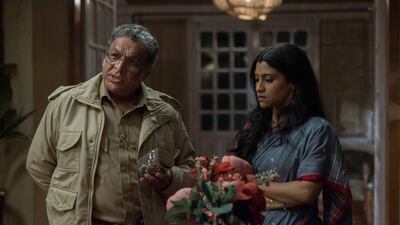 Nasser as Inspector Hassan and Konkona Sensharma as Swathi Shetty in Killer Soup. Photo: Netflix