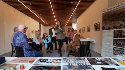 Kate meets family members of the Windermere Children during a visit to the Jetty museum on Lake Windermere. Getty Images