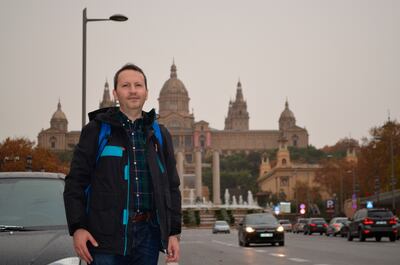 This image provided by Vida Mehrannia shows Swedish-Iranian researcher Ahmad Reza Jalali in Barcelona in 2014. AP