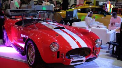 A Shelby Cobra at the International Motor Show Abu Dhabi and Custom Show Emirates at Abu Dhabi National Exhibition Centre. Delores Johnson / The National