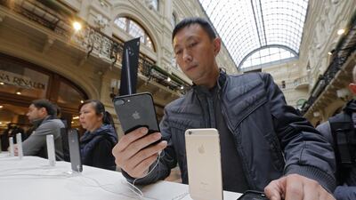 The iPhone 7’s cautious upgrade works well for the photographer, but not as well for those who that want to listen to music or watch videos using their traditional headphones. Sergei Ilnitsky / EPA