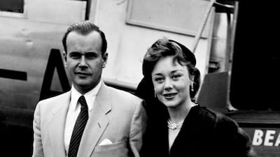 With her third husband, David Foster. PA