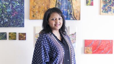 Jan D’Sa uses calligraphy for meditation. Reem Mohammed / The National