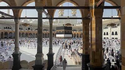 Visitors begin to the arrive at the Grand Mosque for the big event. AFP