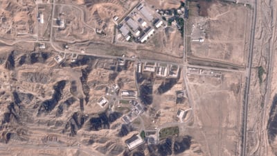 Damaged buildings at Iran's Parchin military base outside of Tehran, on October 27, 2024. AP