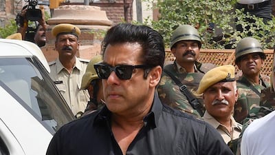 Indian Bollywood actor Salman Khan arrives at a court to hear the verdict in the long-running wildlife poaching case against him in Jodhpur. AFP