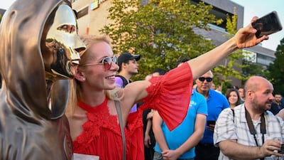 The bronze sculpture depicts a hooded figure with stylised facial features, alluding to Nakamoto, a pseudonym credited as Bitcoin's founder, but whose identity remains unknown