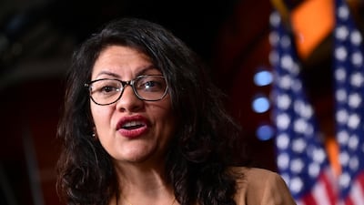 US Rep Rashida Tlaib (D-MI) speaks at a news conference on Capitol Hill in Washington, US, July 15, 2019. Reuters