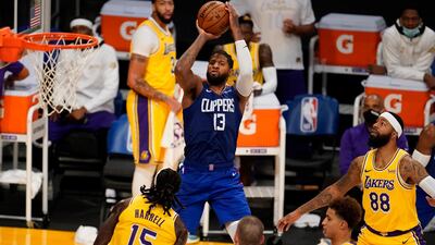 Paul George led the Los Angeles Clippers to victory over the Lakers with 33 points and six rebounds. AP