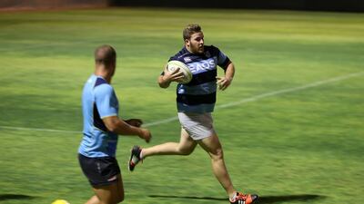 Jaen Botes during training for the UAE national team at Jebel Ali Centre of Excellence in Dubai. Pawan Singh / The National