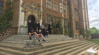 Hatfield House in Hertfordshire doubled as St James’s Palace in the film, in a scene where the Prince of Wales hosts a dinner for Prince Faisal, Lord Curzon, Churchill and TE Lawrence. Courtesy Henry Fitzherbert.