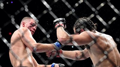 Nate Diaz against Jorge Masvidal. Getty