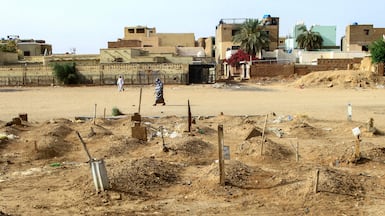 Graves of people killed during Sudanese civil war clashes in Omdurman. AFP