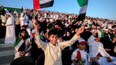 Spectators enjoying the display. When the show ended, all military personnel lined up in front of Sheikh Hazza bin Zayed, the Ruler’s Representative in Al Ain Region, for a military salute.