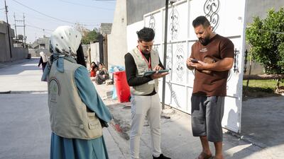 Team members from Iraq's Planning Ministry carrying out the national census in Kirkuk. Reuters