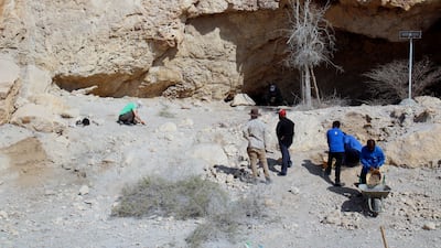 Archaeological findings indicate Jabal Kaf Addor rock shelter in the Al Habhab region was occupied from 13,000 years ago. Photo: Wam