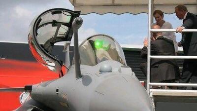Talks between the French firm Dassault Aviation and the UAE over the fighter plane Rafale were reportedly frozen last year. Above, the chairman ofDassault Aviation, Charles Edelstenne, right, and Nathalie Kosciusko-Morizet, a French minister of state, inspect a Rafale in Paris in 2009. Pierre Verdy / AFP