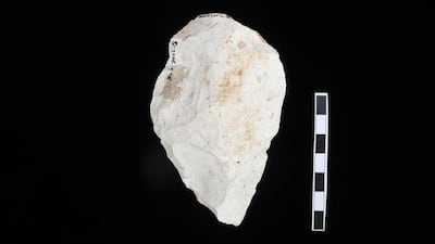 An axe discovered at Jebel Faya Courtesy Department of Antiquities Sharjah. Courtesy Department of Antiquities Sharjah