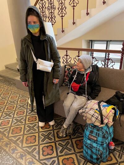 A Ukrainian family fleeing the war arrive at Quentin Prague Hotel. Photo: PKF Hospitality Group