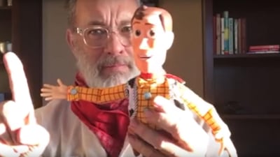 Tom Hanks recorded and sent a personalised message to two young 'Toy Story' fans that were born conjoined in 2009. YouTube / Miceal O'Hurley