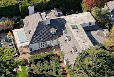 An aerial view of director Rob Reiner's home in Brentwood, California. AFP