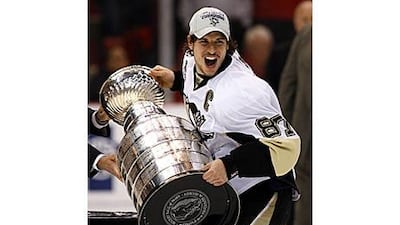 Pittsburgh's Sydney Crosby with the Stanley Cup.