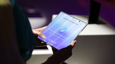 The Samsung Galaxy Z Fold8 Ultra. The South Korean company is expected to have a smartphone shipment market share of 22.6 per cent in 2026. Chris Whiteoak / The National