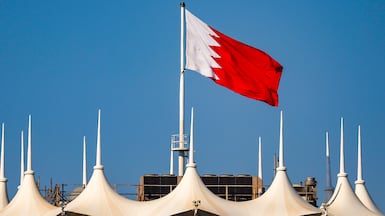 The Bahrain flag is present during the Formula 1 Aramco Pre-Season Testing 2 in Sakhir, Bahrain, on February 20, 2026. (Photo by Alessio Morgese/NurPhoto via Getty Images)