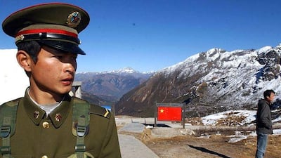 A Chinese soldier at the Nathu La Pass, a major trade route between the Indian state of Sikkim and China, which reopened in 2006 after 44 years' closure.