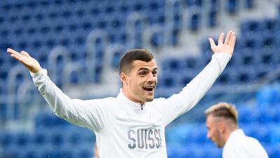 Granit Xhaka is confident he will keep his cool when Switzerland face Sweden. Laurent Gillieron / EPA