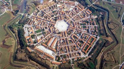 Venetian Works of Defence between the 16th and 17th Centuries: Croatia, Italy, Montenegro. This handout photo made available by the Comune di Palmanova shows an aerial view of Palmanova, northern Italy. The Venetian Works of Defence consists of 15 components of defence works, spanning more than 1,000 kilometres between the Lombard region of Italy and the eastern Adriatic Coast. EPA / Comune Di Palmanova Handout
