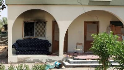 House where a fire brokeout killing mother and children on Wednesday at Al Rehma area near Al Ain.