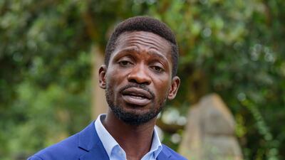 Robert Kyagulanyi Ssentamu, otherwise known as Bobi Wine, speaks during a press conference the day after elections at his home in Kampala, Uganda, January 15, 2021. EPA