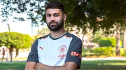 Manchester City's Josko Gvardiol at the Emirates Palace Mandarin Oriental in Abu Dhabi. Victor Besa / The National