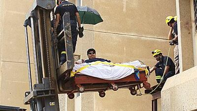 Khaled Mohsin Shairi was forklifted and then flown from his southwestern hometown of Jizan to Riyadh on a specially-equipped plane, the Saudi state news agency reported. Faisal Al Nasser / Reuters