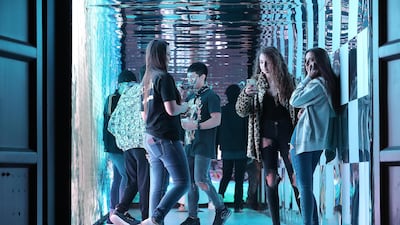 Crowd enjoying Redfest DXB held at Dubai Media City Amphitheatre in Dubai. Pawan Singh / The National