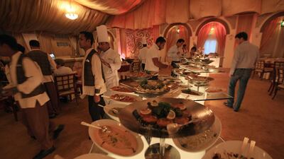 The huge tent at Emirates Palace hotel in Abu Dhabi for its annual Iftar offering. Ravindranath K / The National