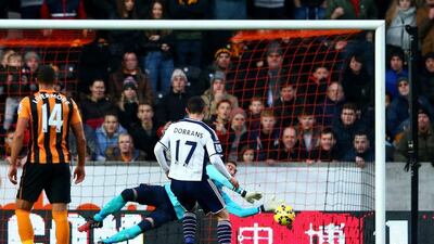 Graham Dorrans of West Brom has his penalty kick saved by goalkeeper Allan McGregor of Hull City during their Premier League match on Saturday. Matthew Lewis / Getty Images