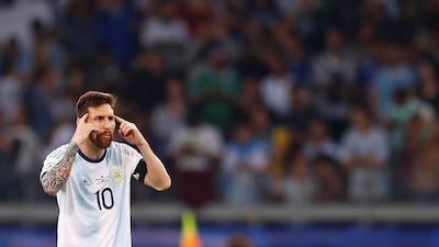 Argentina's Lionel Messi scored from the penalty spot in Argentina's 1-1 draw against Paraguay in Group B of the 2019 Copa America. EPA