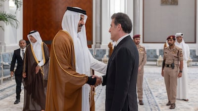 Sheikh Tamim receives condolences from Nechirvan Barzani, President of Iraq's Kurdistan region. AFP