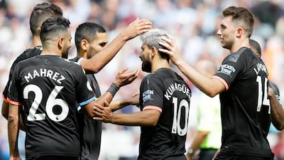 Manchester City 3 Tottenham Hotspur 1. Saturday, 8.30pm. The champions to march on. Tottenham were not convincing in beating Aston Villa, and City, with Sergio Aguero set for his first league start of the campaign, will comfortably prevail. AP Photo