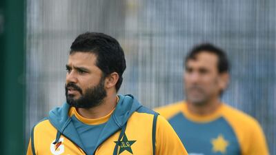 Azhar Ali of Pakistan looks on during a nets session at Old Trafford in Manchester. The first Test begins on Wednesday. AP