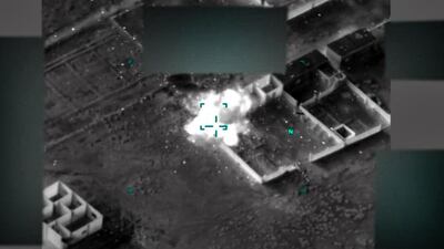 The US-led coalition strikes outside the town of Al Mayadeen in Deir Ezzor province, which it reported to be the source of an earlier attack on its Green Village base in north-east Syria. AFP