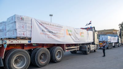 Aid from the UAE enters Gaza. Photo: Operation Chivalrous Knight 3