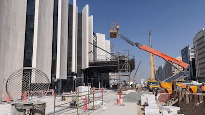 The distinctive exterior of the Mohamed bin Zayed City station
